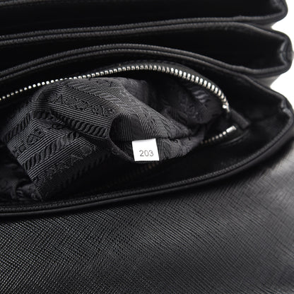 Prada Saffiano Pattina Chain Shoulder Bag Black 7 of 10