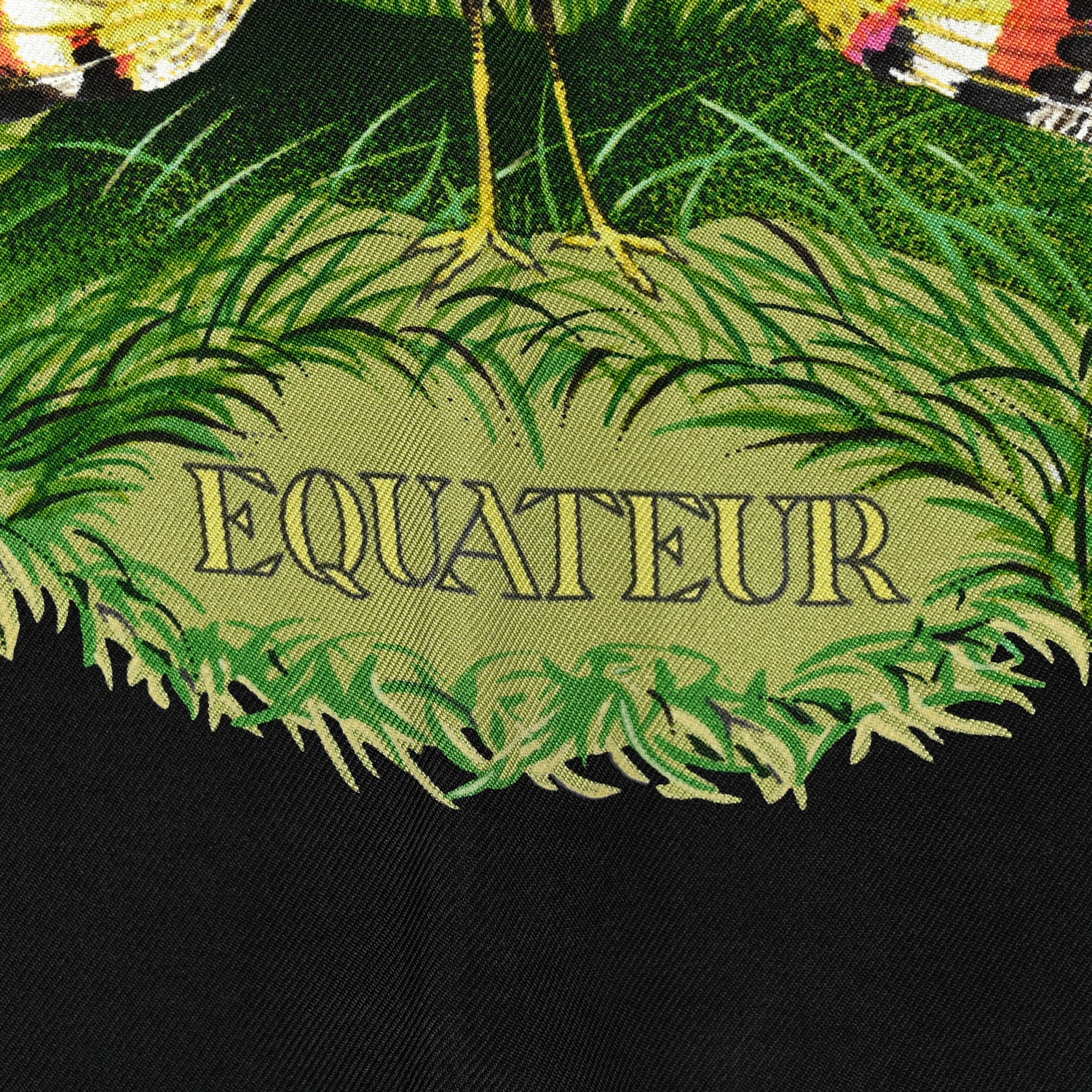 Hermes Silk Equateur Scarf 90 Black Vert Bleu 2 of 5