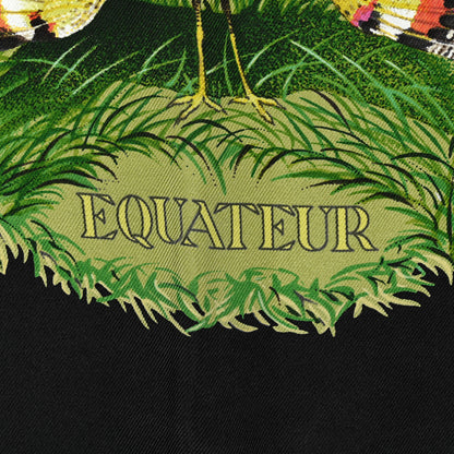 Hermes Silk Equateur Scarf 90 Black Vert Bleu 2 of 5