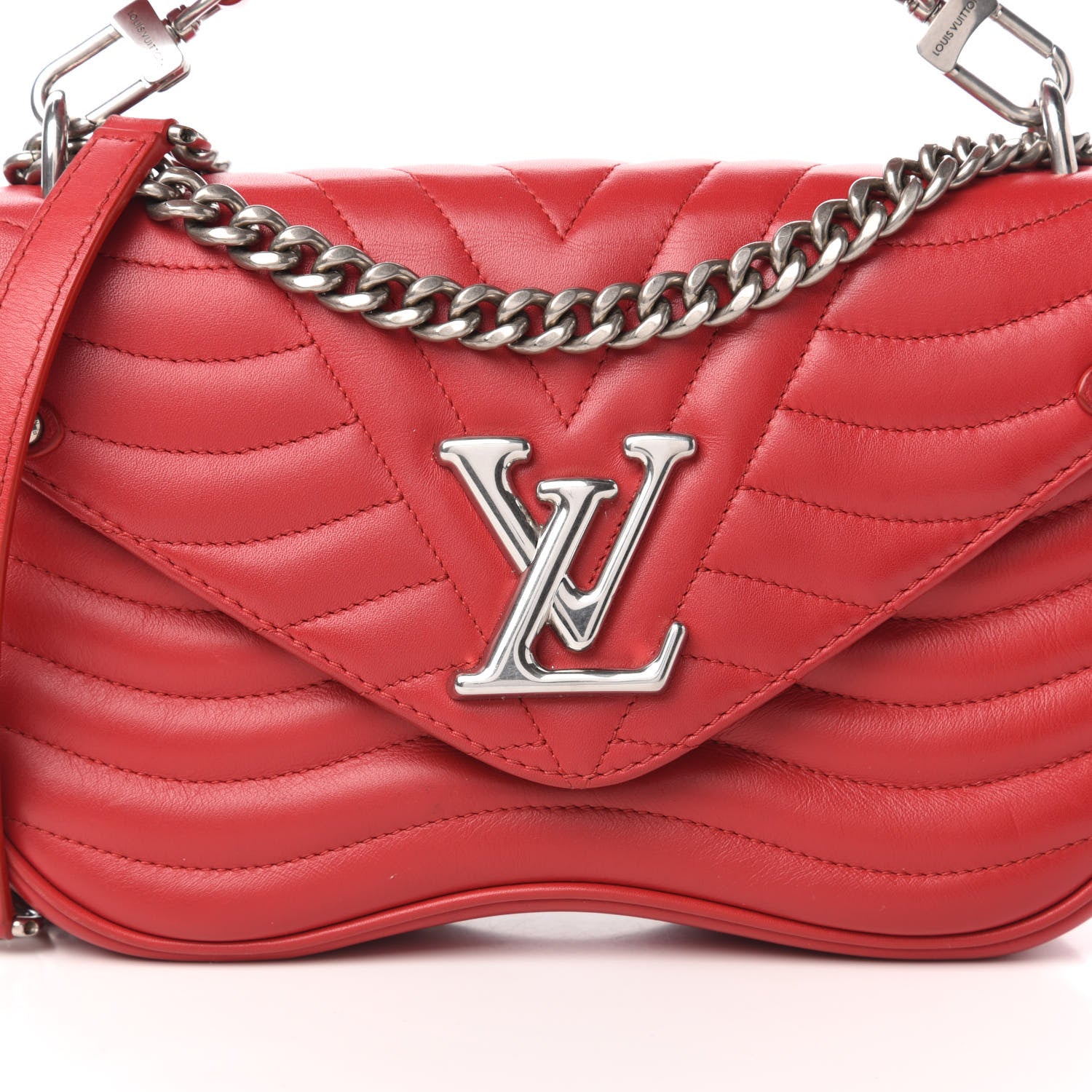 Louis Vuitton Calfskin New Wave Chain MM Ecarlate 10 of 10
