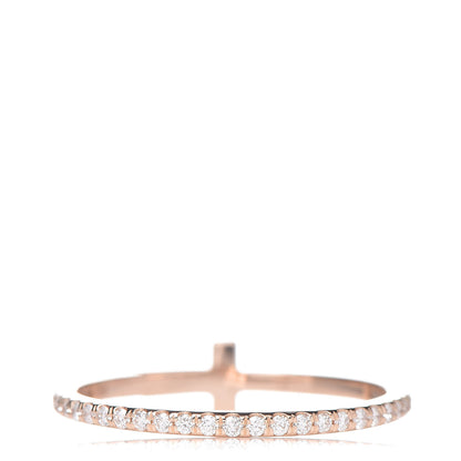 Tiffany 18K Rose Gold Diamond T Wire Band Ring 52 6 4 of 6