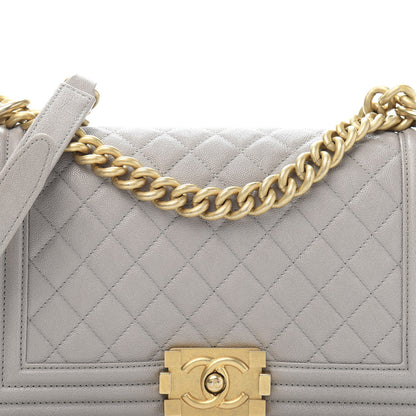 Chanel Caviar Quilted Medium Boy Flap Grey 10 of 10