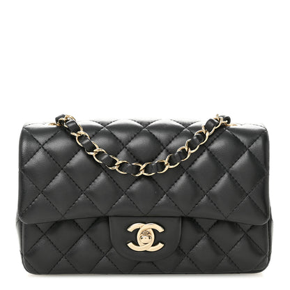 Chanel Lambskin Quilted Mini Rectangular Flap Black 1 of 14