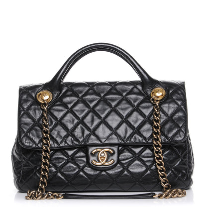 Chanel Glazed Calfskin Castle Rock Medium Flap Black 1 of 7