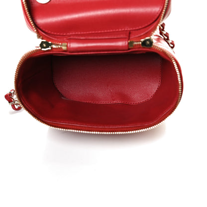 Chanel Lambskin Quilted Trendy Vanity Case Red 5 of 13