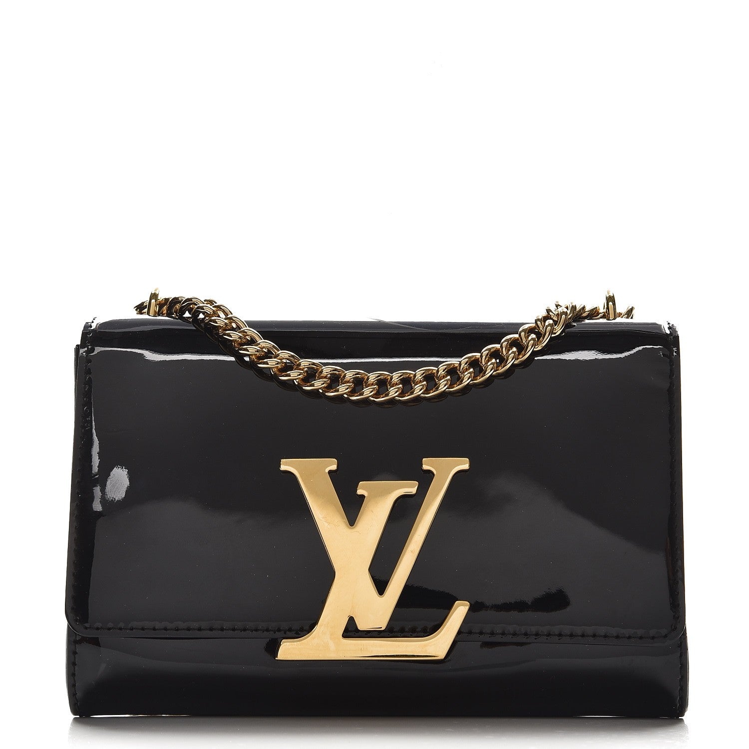 Louis Vuitton Patent Chain Louise MM Black 1 of 8