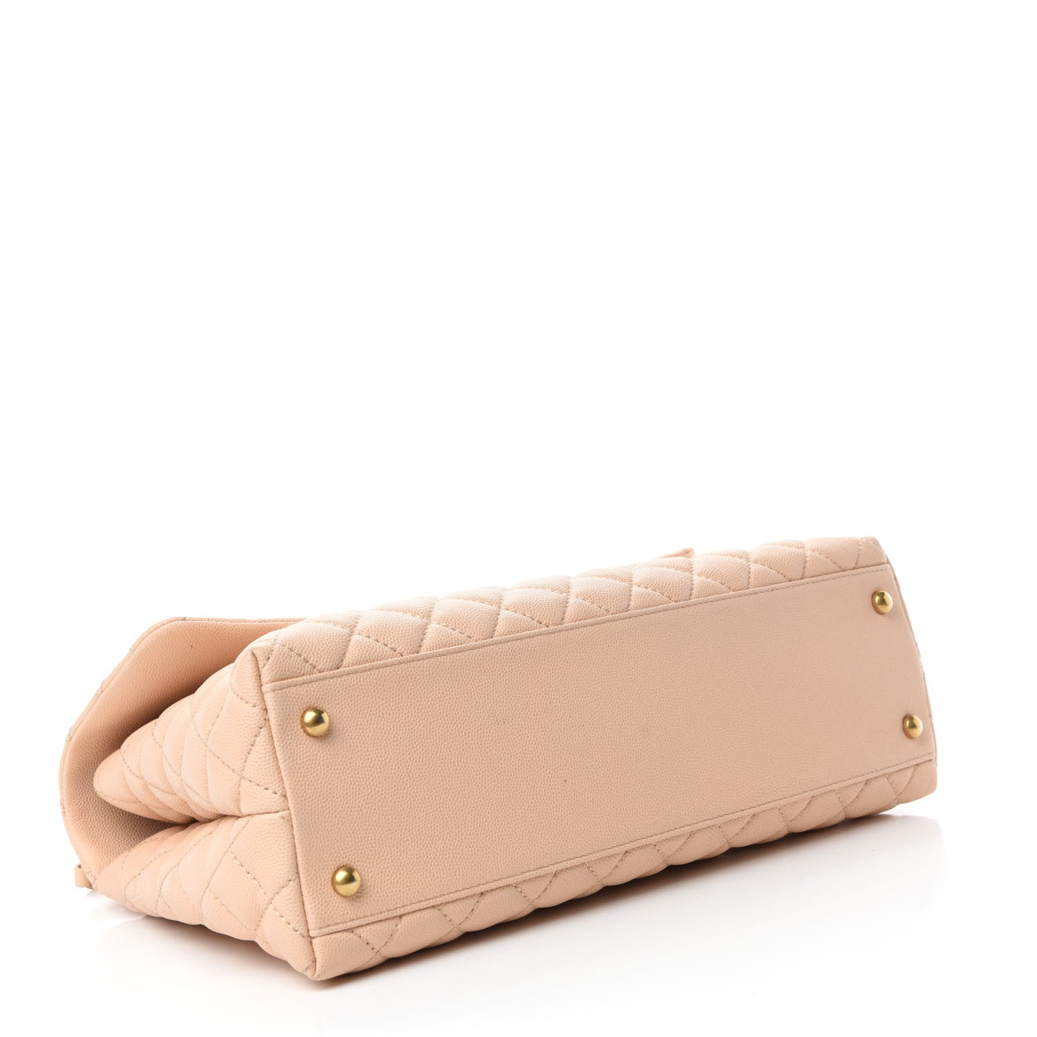 Chanel Caviar Quilted Medium Coco Handle Flap Light Beige 4 of 11