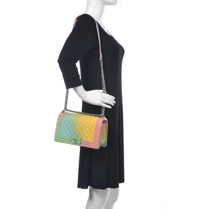 Chanel Caviar Quilted Medium Cuba Rainbow Boy Flap Multicolor 2 of 11