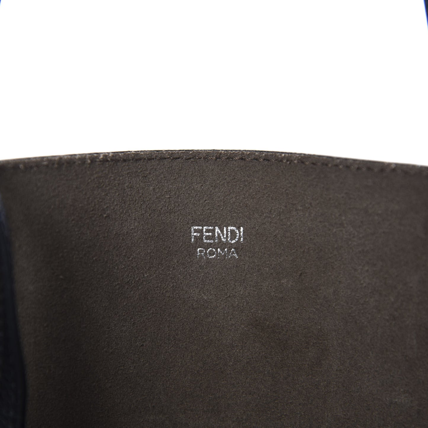 Vitello Vienna Enamel F is Fendi Shopping Tote Black Taupe