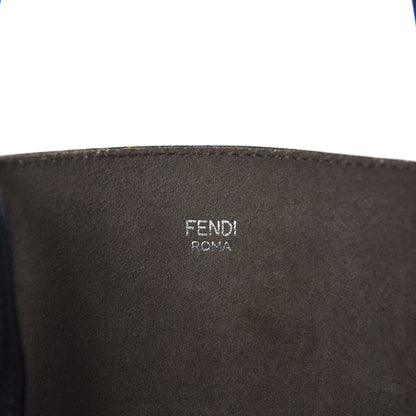 Fendi Vitello Vienna Enamel F is Fendi Shopping Tote Black Taupe 8 of 10