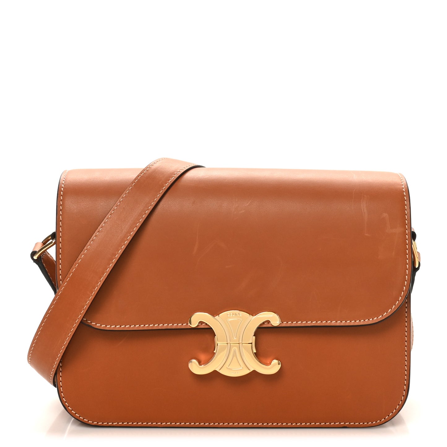 Natural Calfskin Medium Triomphe Tan