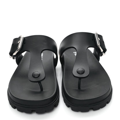 Prada EVA Rubber Buckled Lug Sole 20mm Thong Sandals 38 Black 2 of 10