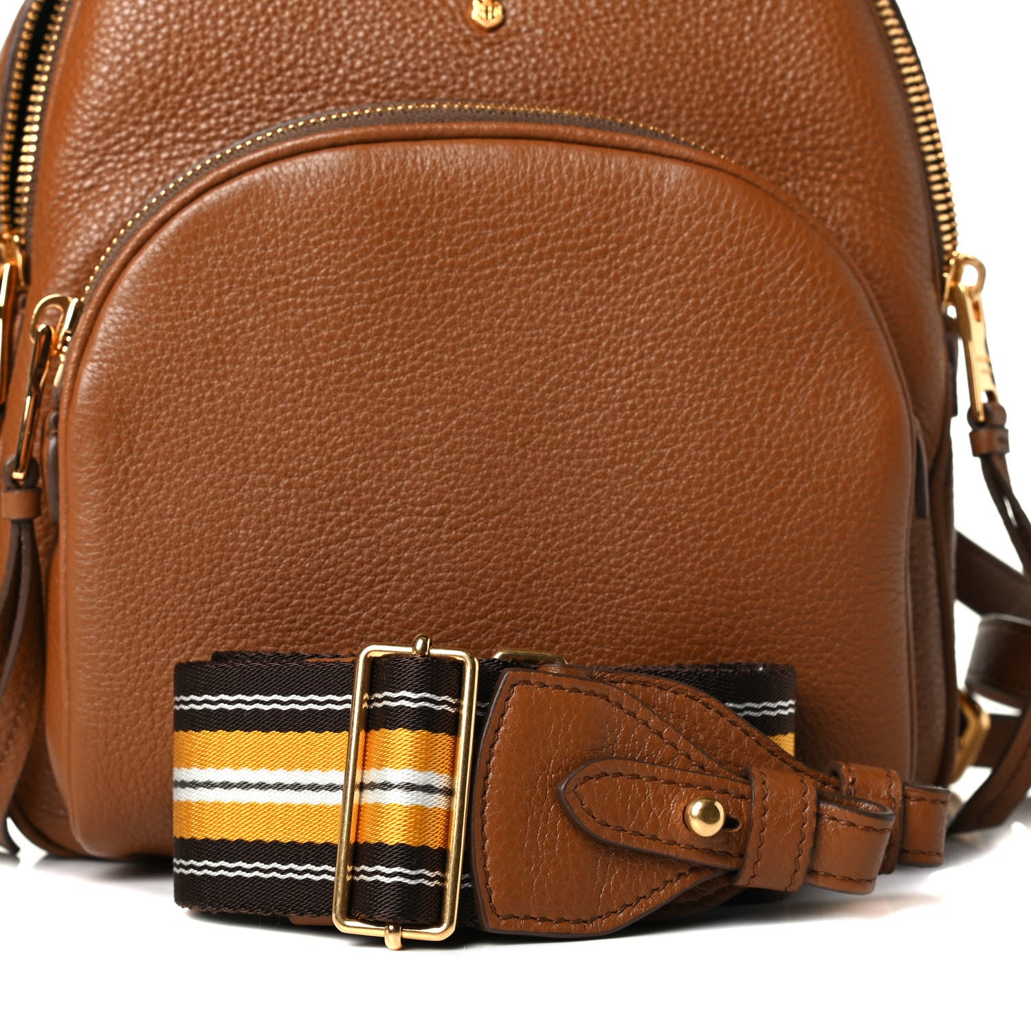 Prada Vitello Daino Zip Backpack Cuoio 5 of 8