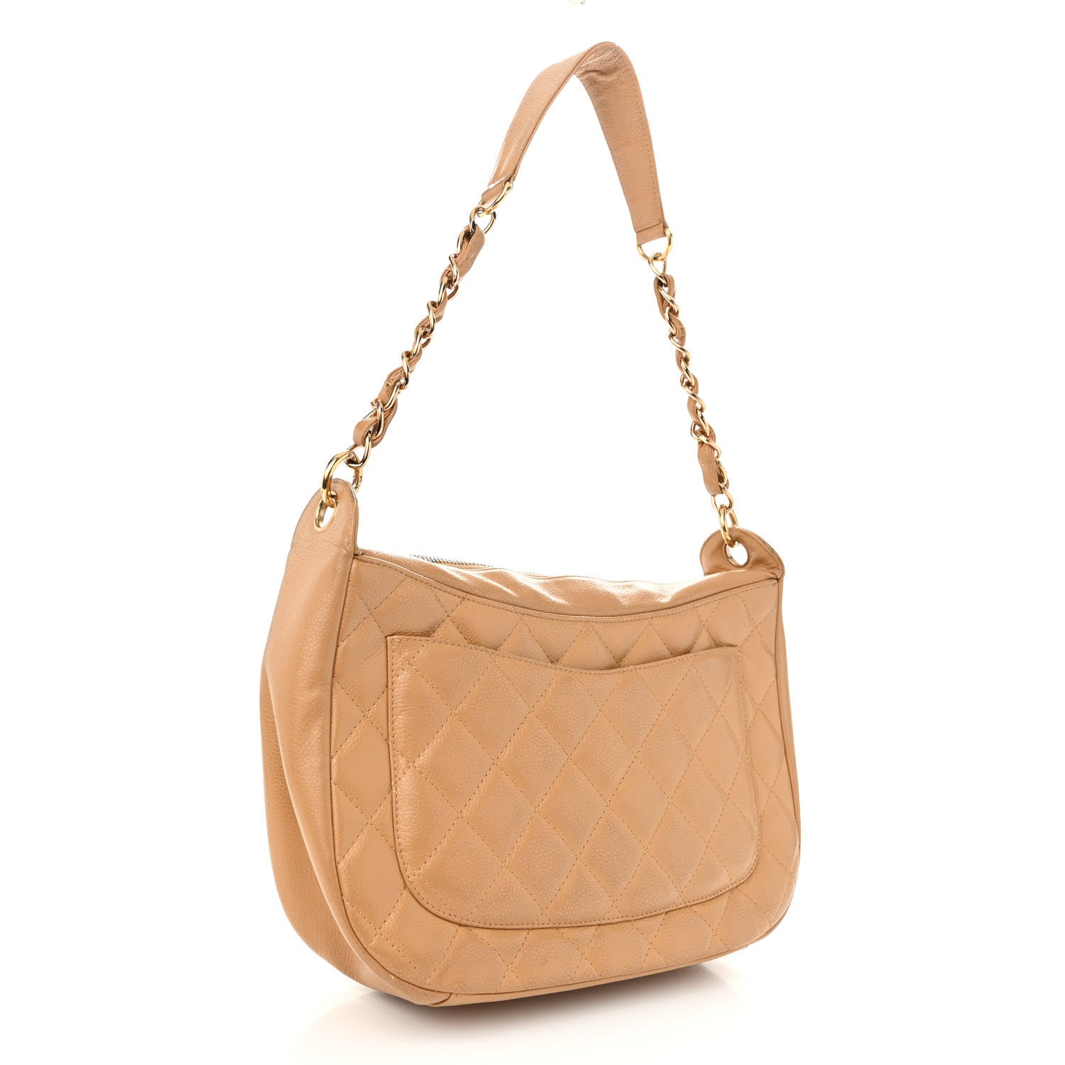 Chanel Caviar Quilted Timeless CC Shoulder Bag Beige 3 of 9