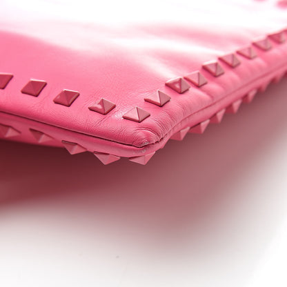 Valentino Garavani Vitello Monochrome Large Rockstud Zip Wristlet Pouch Pop Fuxia 10 of 10