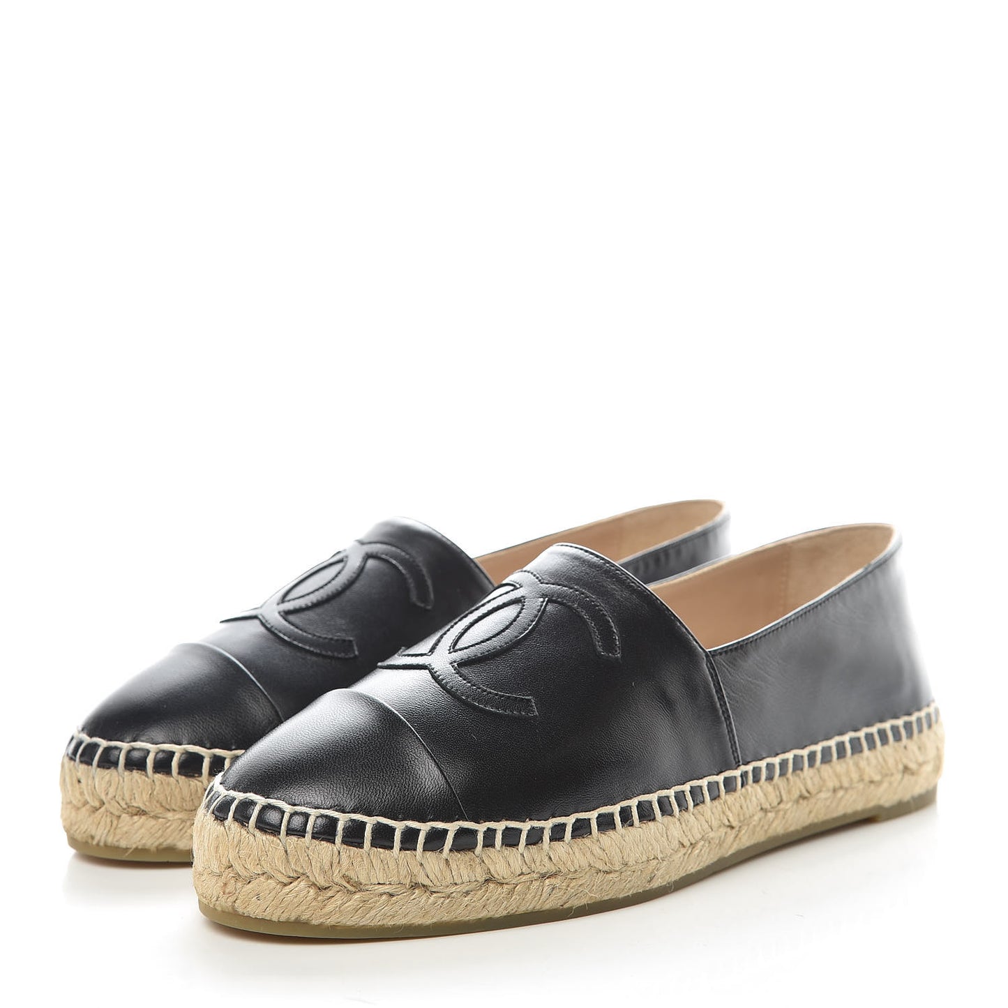 Lambskin CC Espadrilles 37 Black