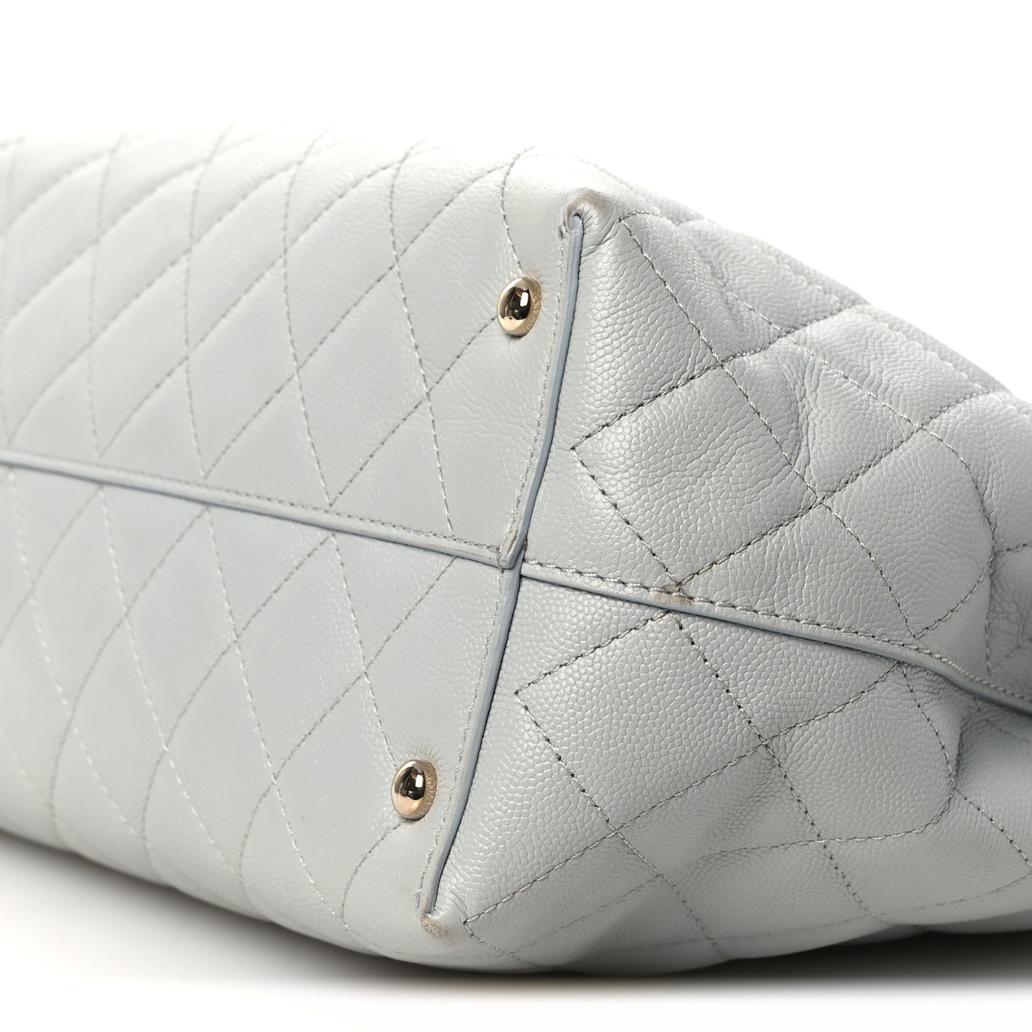 Caviar Quilted Shopping Tote Light Green