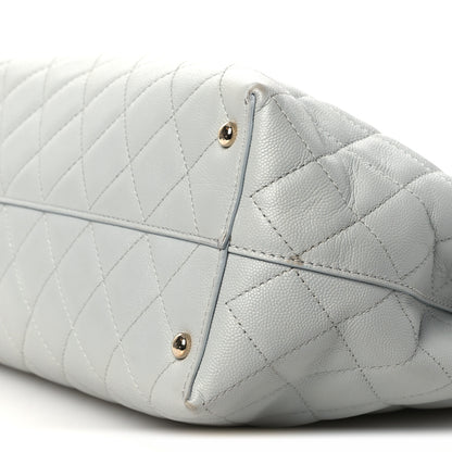Chanel Caviar Quilted Shopping Tote Light Green 10 of 14