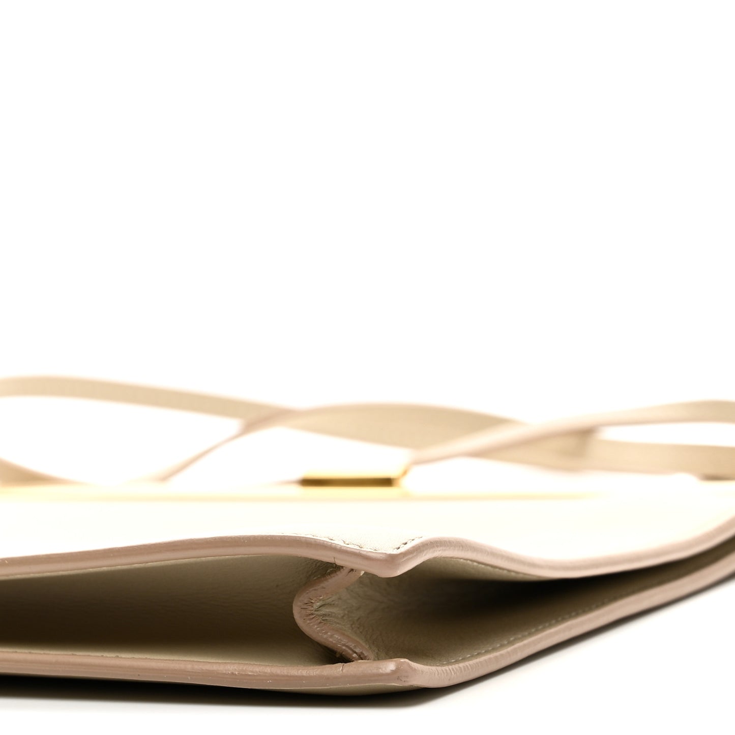 Smooth Calfskin Mini Clasp Bag Beige