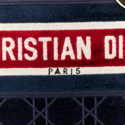 Christian Dior Velvet Cannage Medium Lady D-Lite Blue Red White 8 of 10