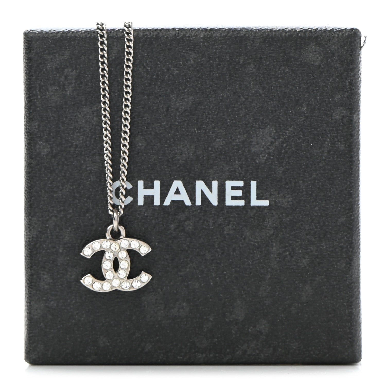 Chanel Crystal Timeless CC Necklace Silver 7 of 7