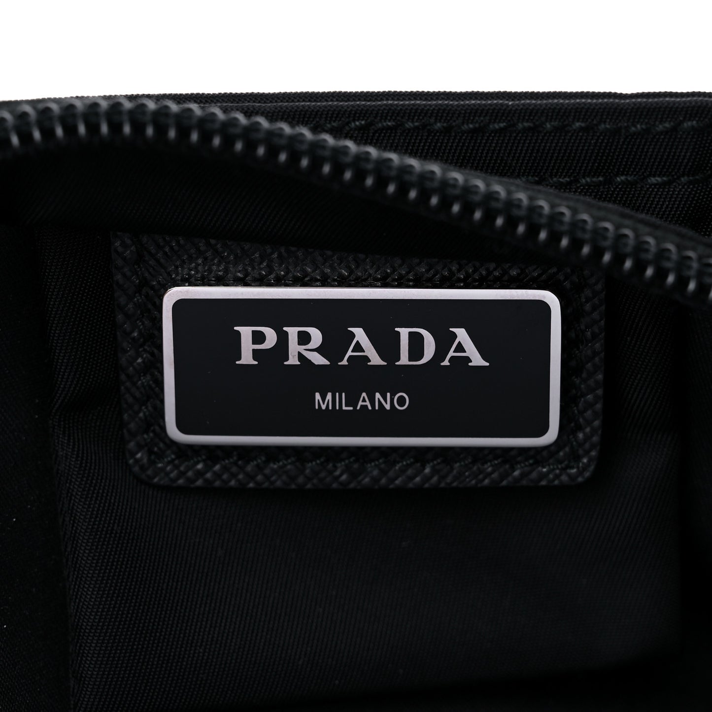 Tessuto Nylon Saffiano Flat Messenger Bag Black