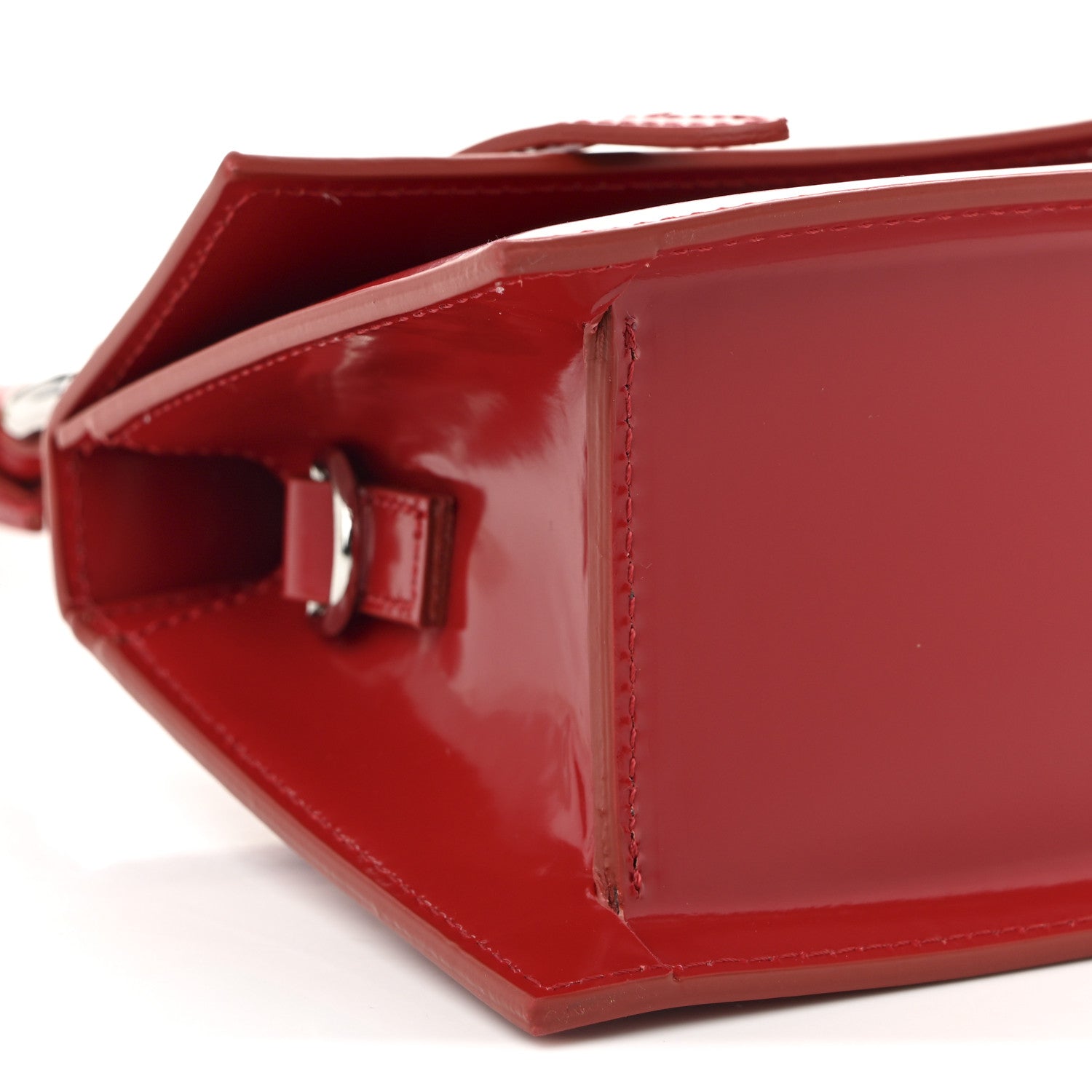 Jacquemus Glazed Calfskin Le Chiquito Boucle Moyen Red 8 of 9