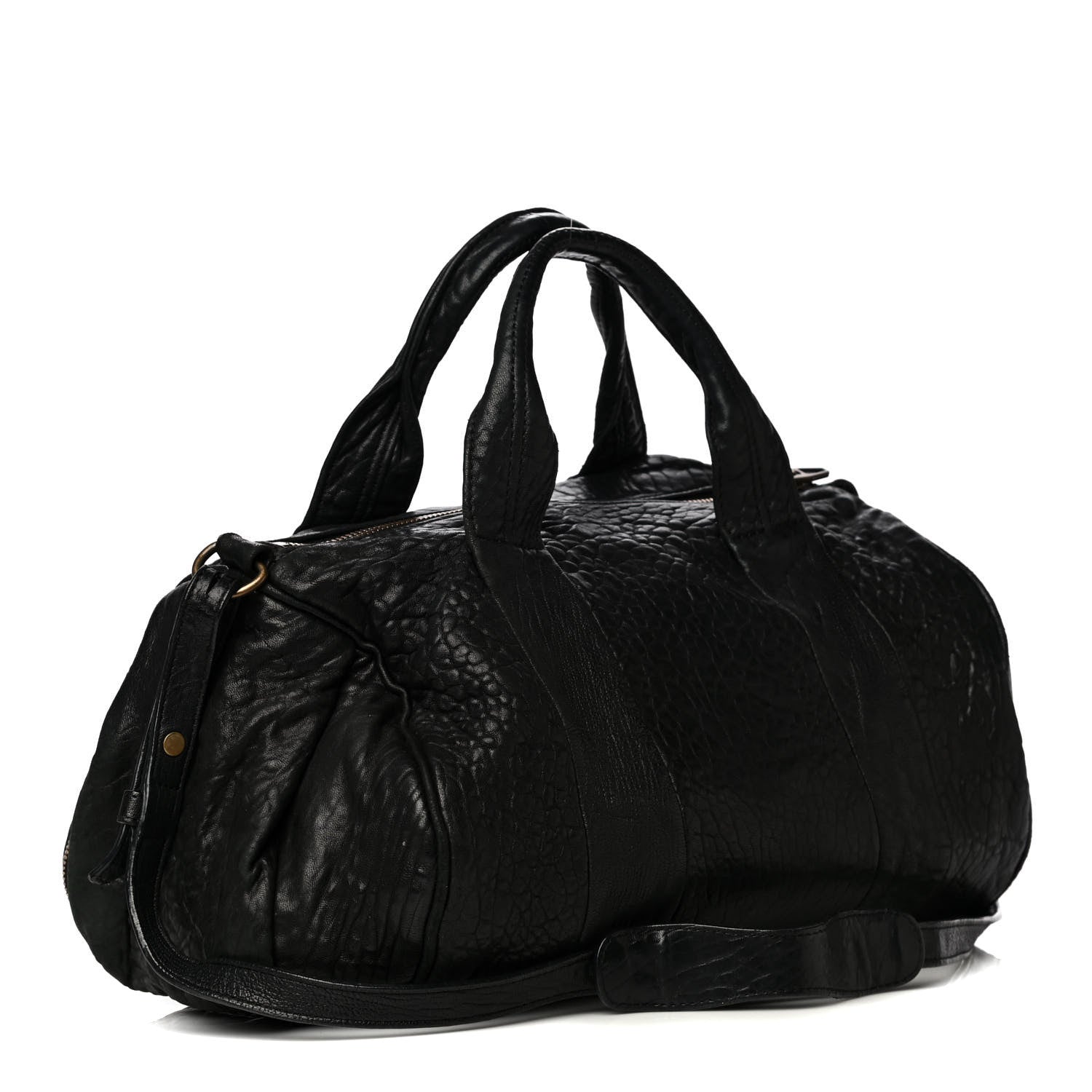 Alexander Wang Pebbled Lambskin Rocco Black Antique Brass Hardware 2 of 10