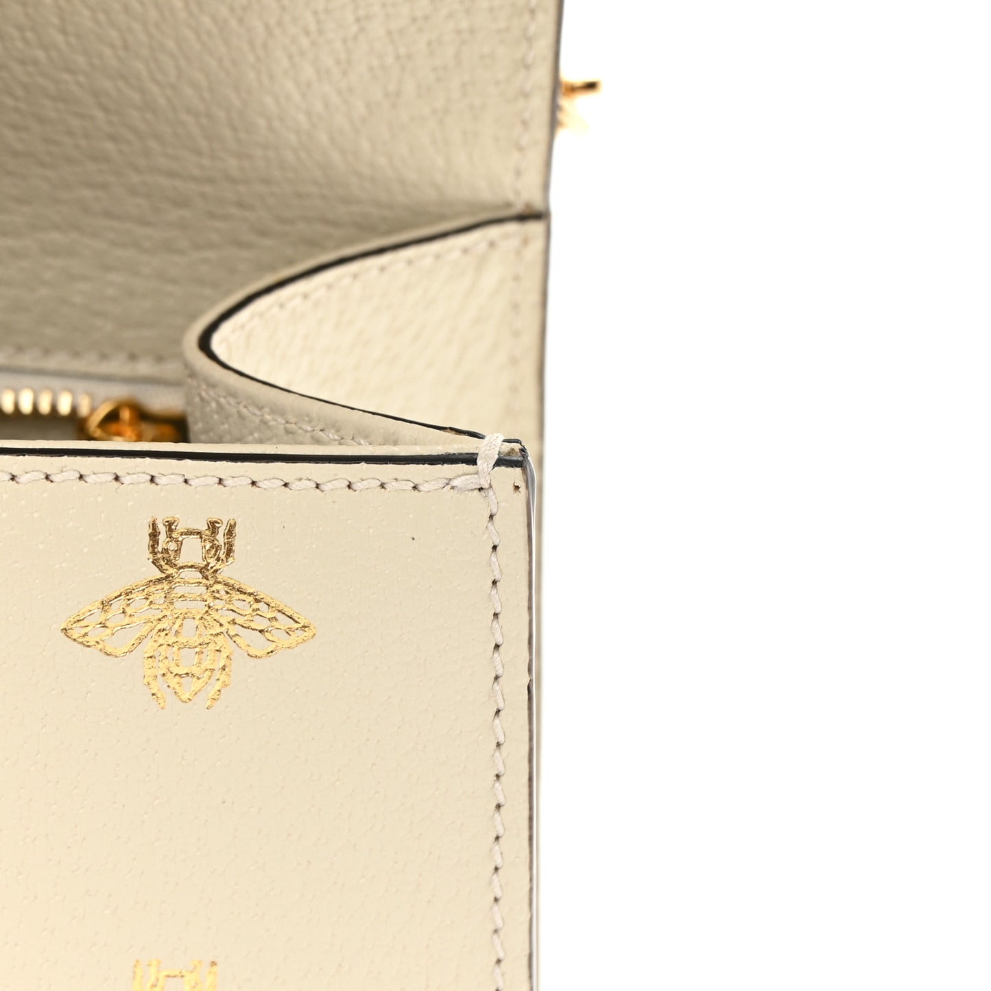 Textured Calfskin Bee Star Print Small Sylvie Shoulder Bag Mystic White