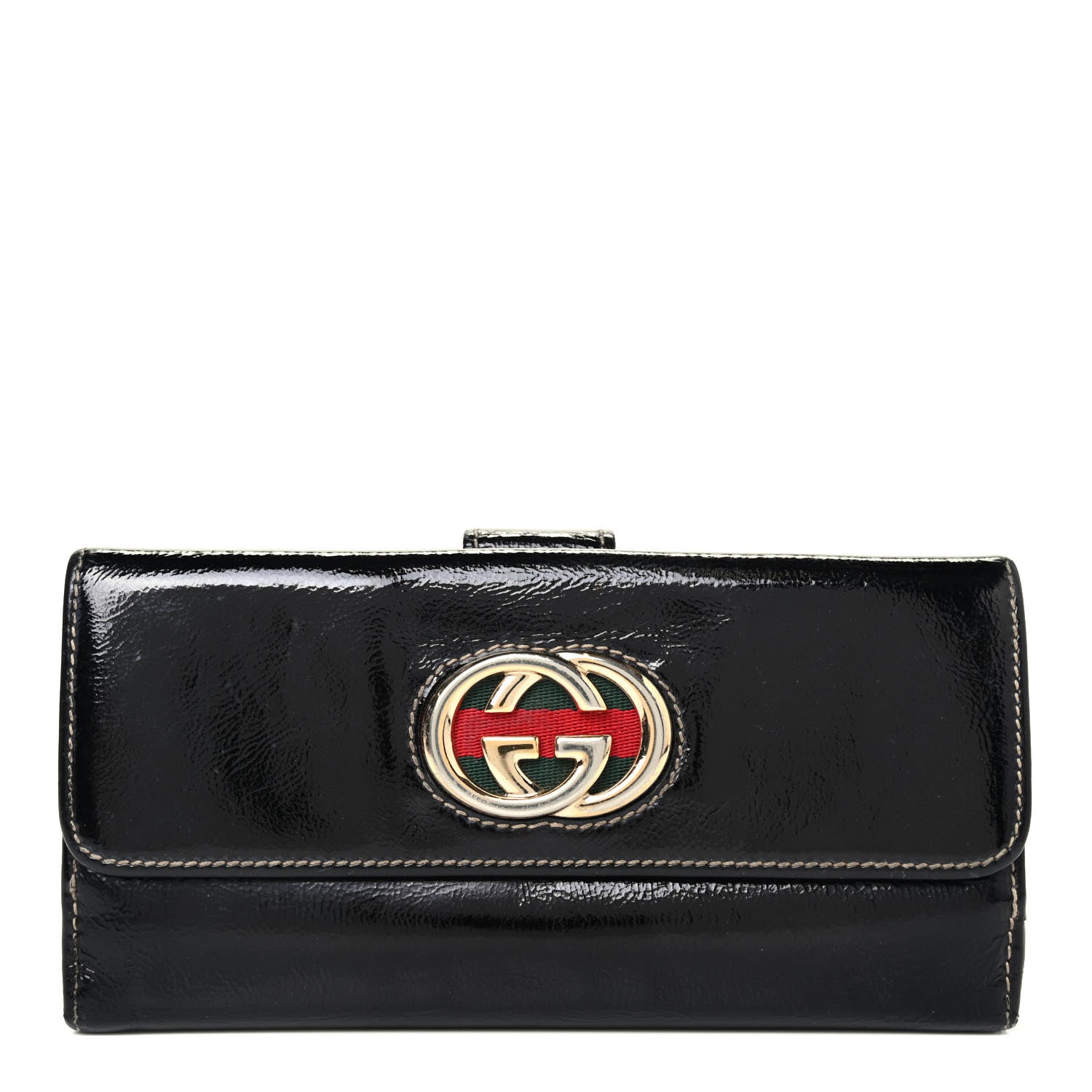 Gucci Patent Britt Continental Wallet Black 1 of 4