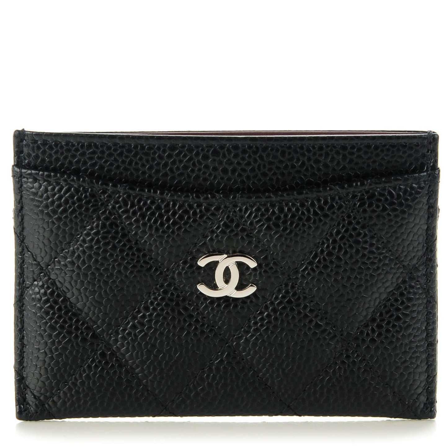 Caviar Quilted Card Holder Black