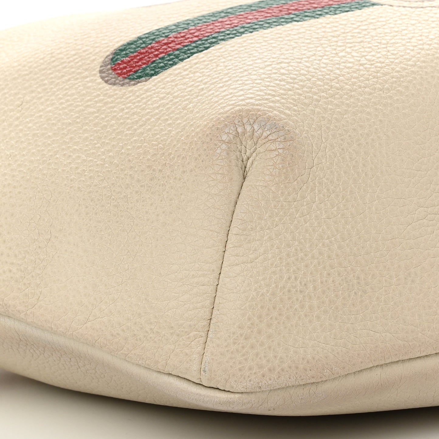 Grained Calfskin Logo Belt Bag White