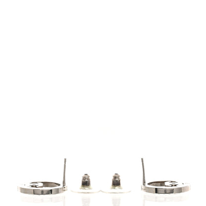 Chanel Crystal CC Round Earrings Silver 3 of 5
