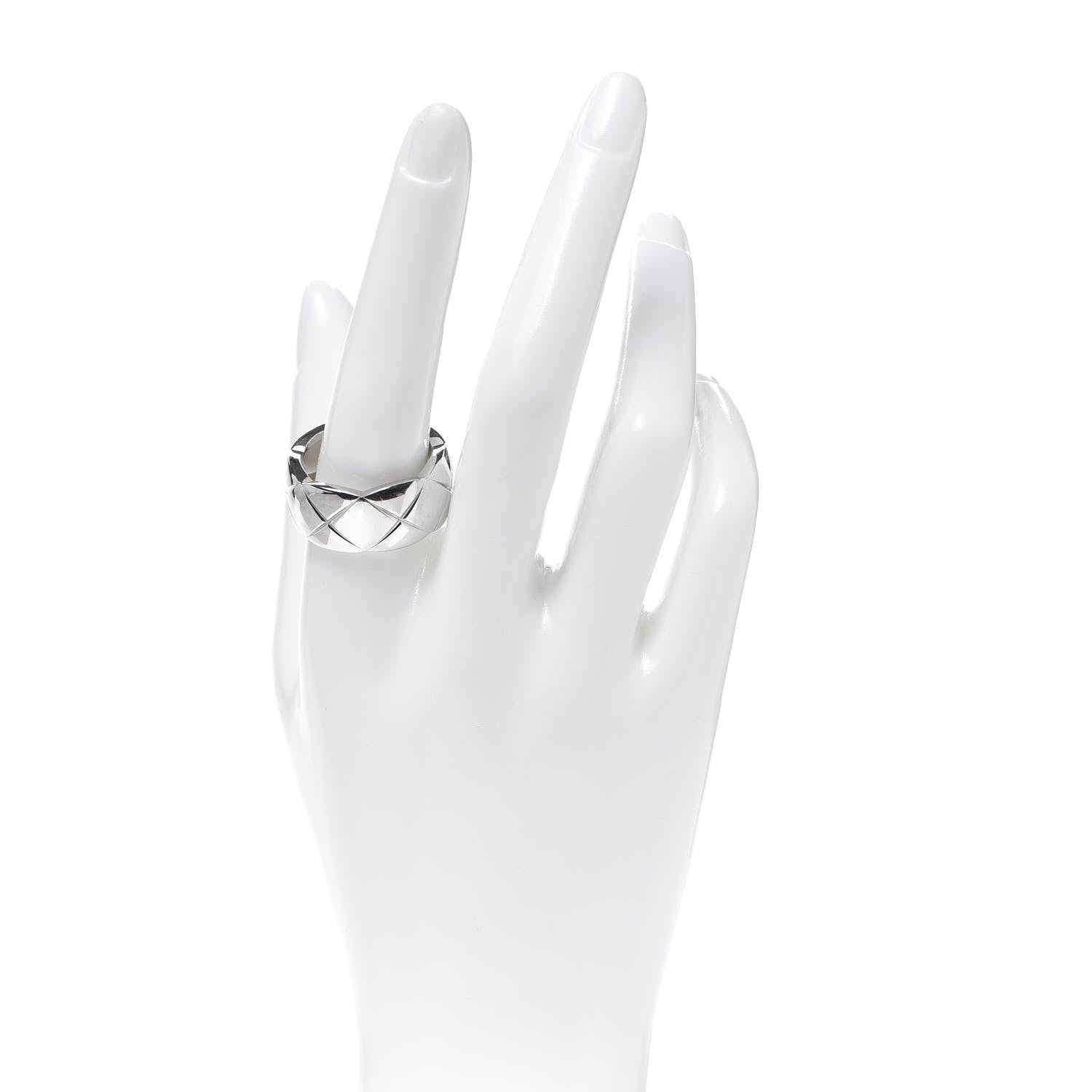 Chanel 18K White Gold Large Coco Crush Ring 63 10.25 2 of 6
