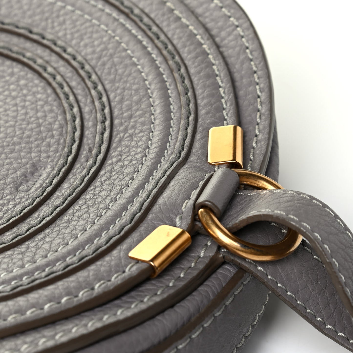 Calfskin Mini Marcie Round Crossbody Bag Cashmere Grey