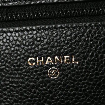 Chanel Caviar Quilted CC Turnlock Wallet On Chain WOC Black 6 of 12