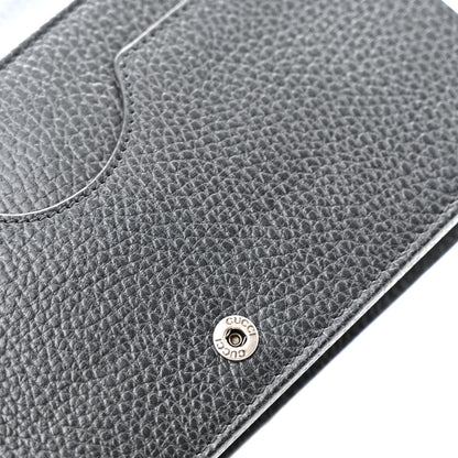 Gucci Dollar Calfskin Enamel Monochrome Mini GG Marmont Chain Wallet Black 11 of 13