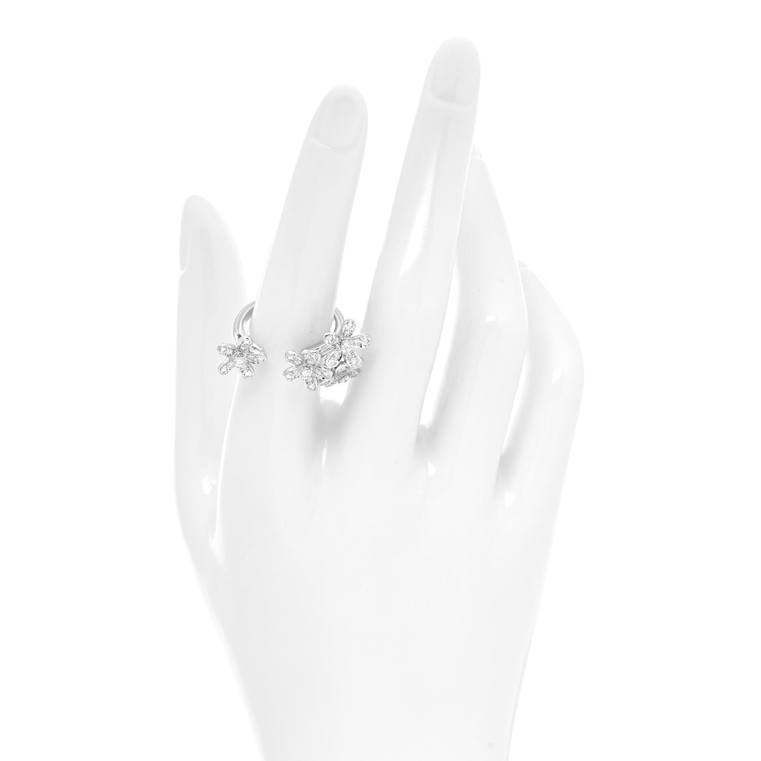 Van Cleef & Arpels 18K White Gold Diamond Socrate Between The Finger Ring 54 6.75 2 of 4
