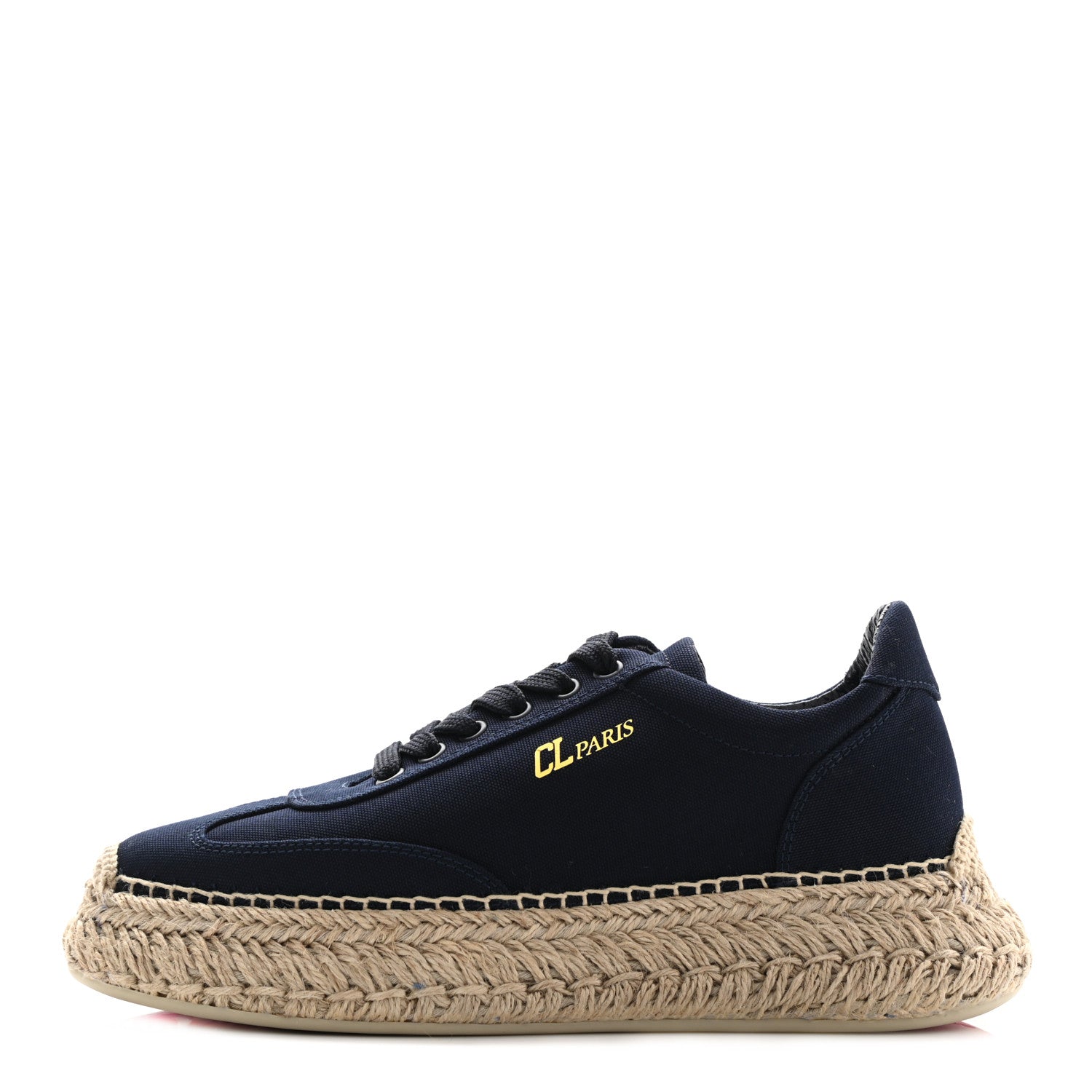 Christian Louboutin Toile Calfskin Espasneak Flat Sneaker 38 Obscur 1 of 7