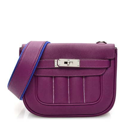 Hermes Veau Swift Mini Sac Berline Anemone Bleu Electrique 1 of 10