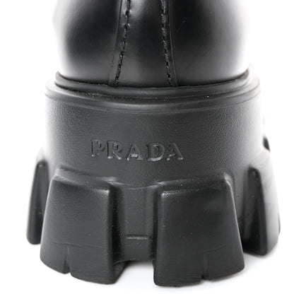 Prada Spazzolato Rois Metal Triangle Logo Mens Monolith 55mm Loafers 6 Black 8 of 15