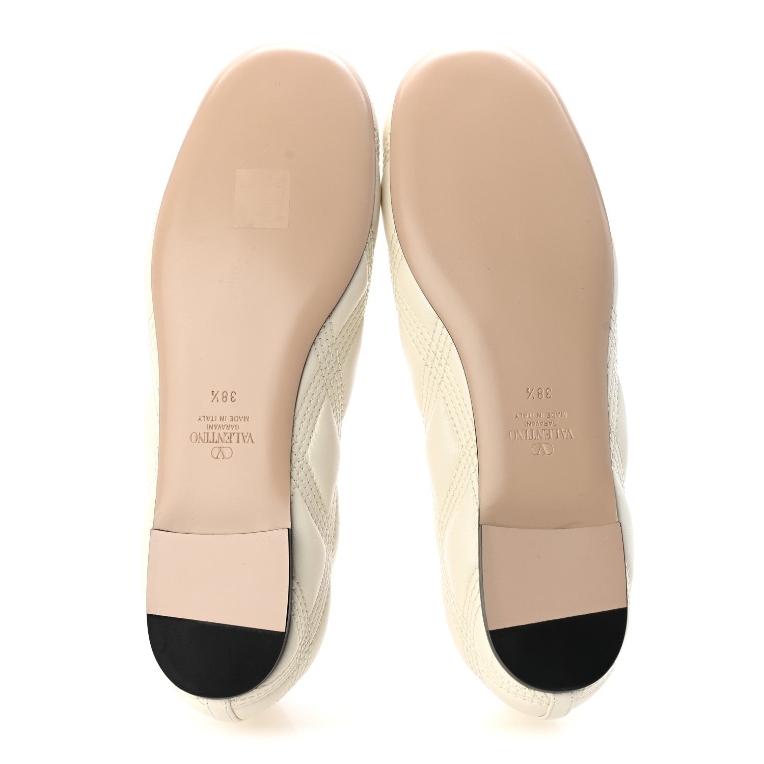 Valentino Garavani Nappa Quilted Bow Ballerina Flats 38.5 Ivory 6 of 10