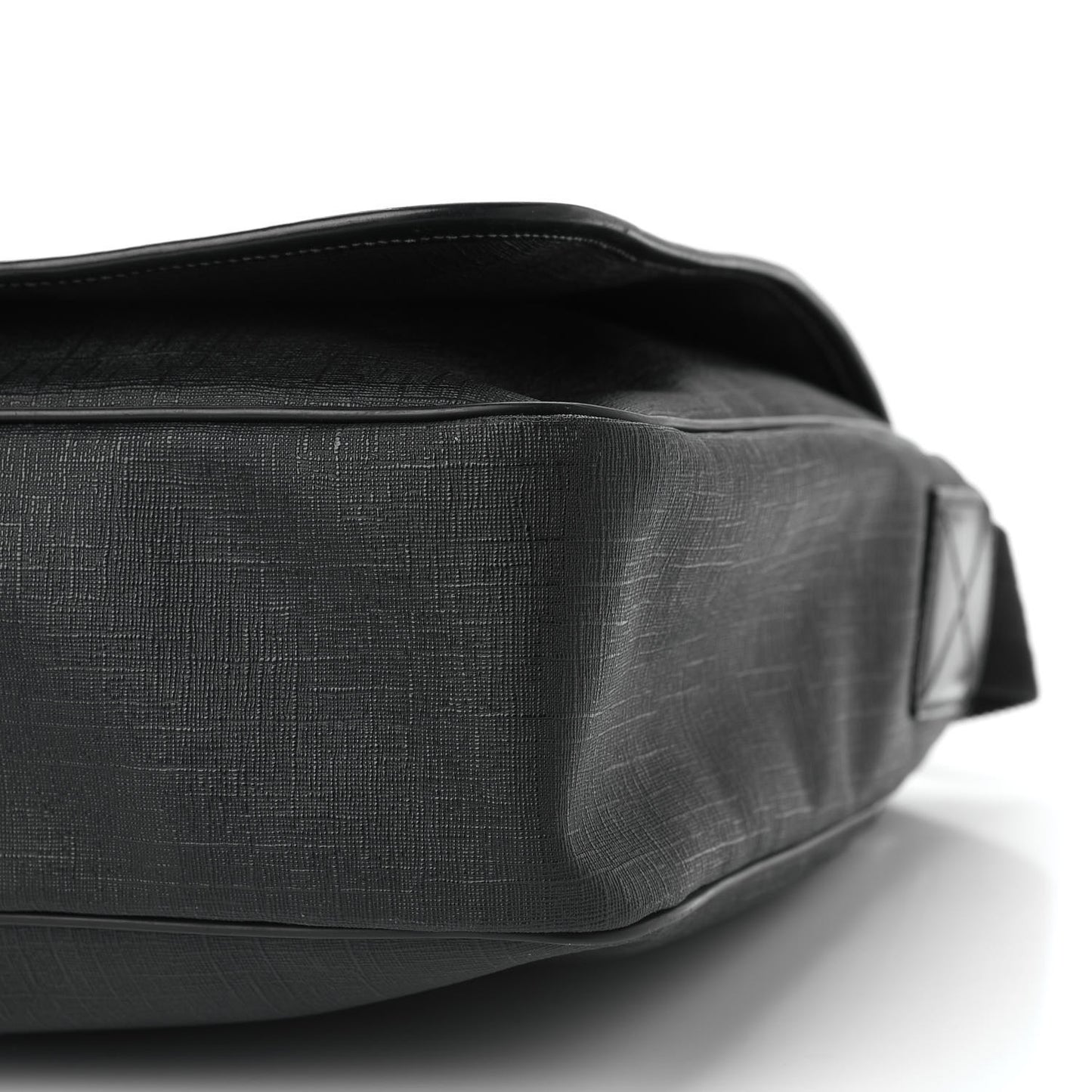 Coated Canvas Interlocking G Large Flap Messenger Bag Black