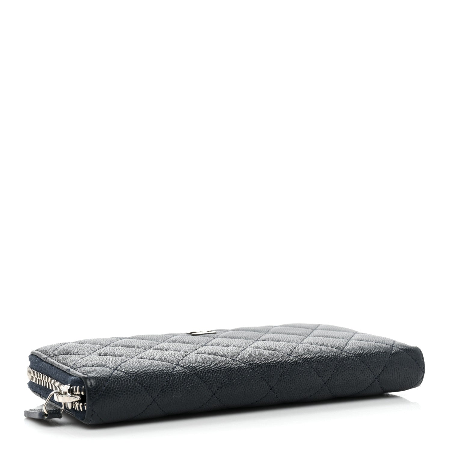 Chanel Caviar Quilted Large Gusset Zip Around Wallet Navy 4 of 13