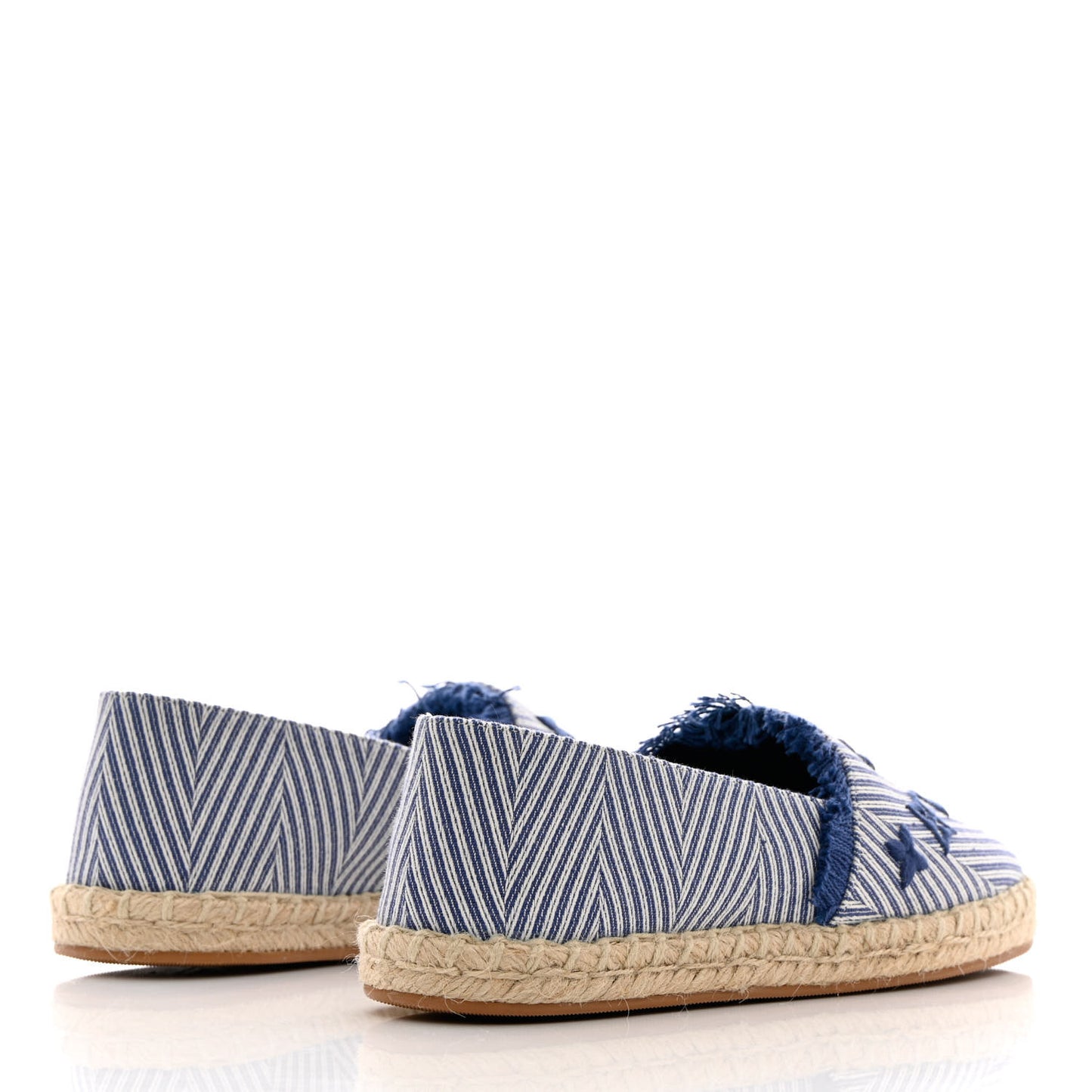 Canvas Monogram Sail Away Espadrille Flats 37.5 Marine