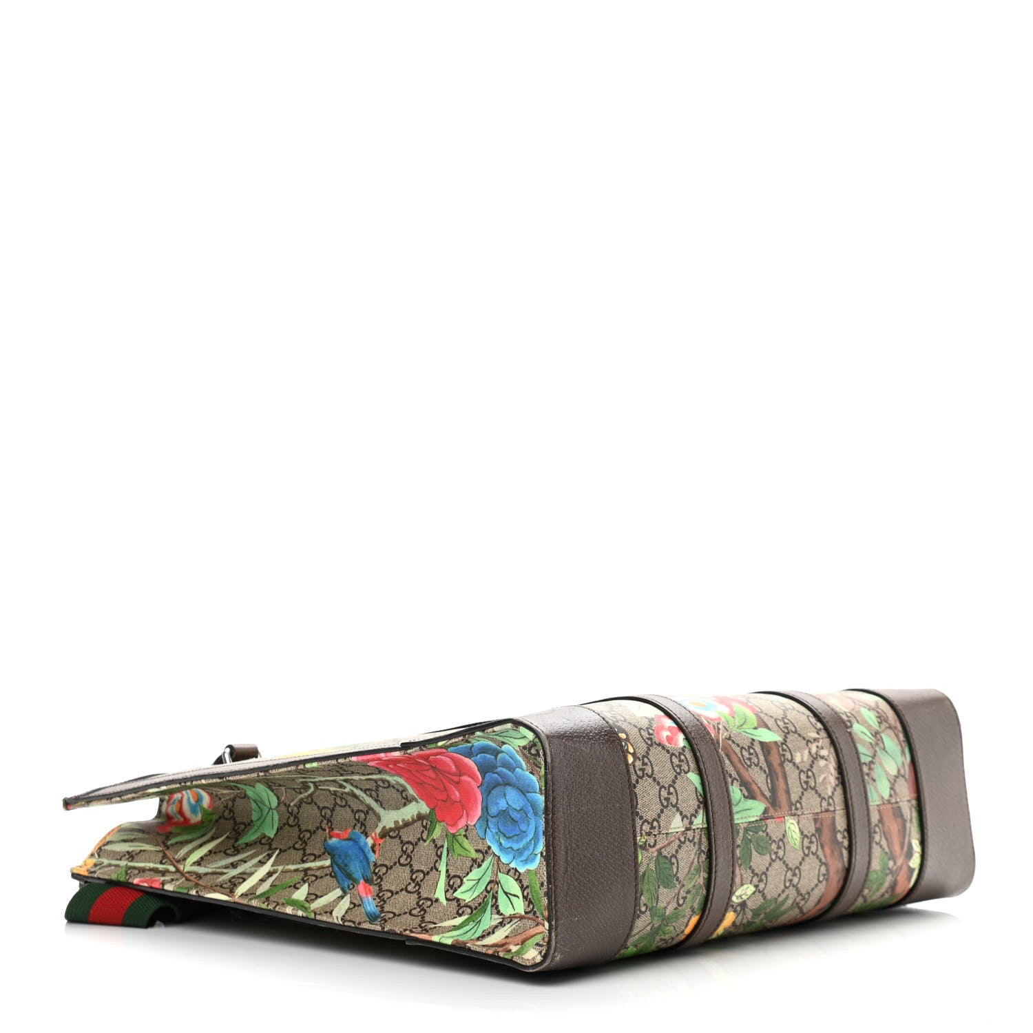 Gucci GG Supreme Monogram Tian Web Vertical Tote Beige Multicolor New Acero 4 of 23