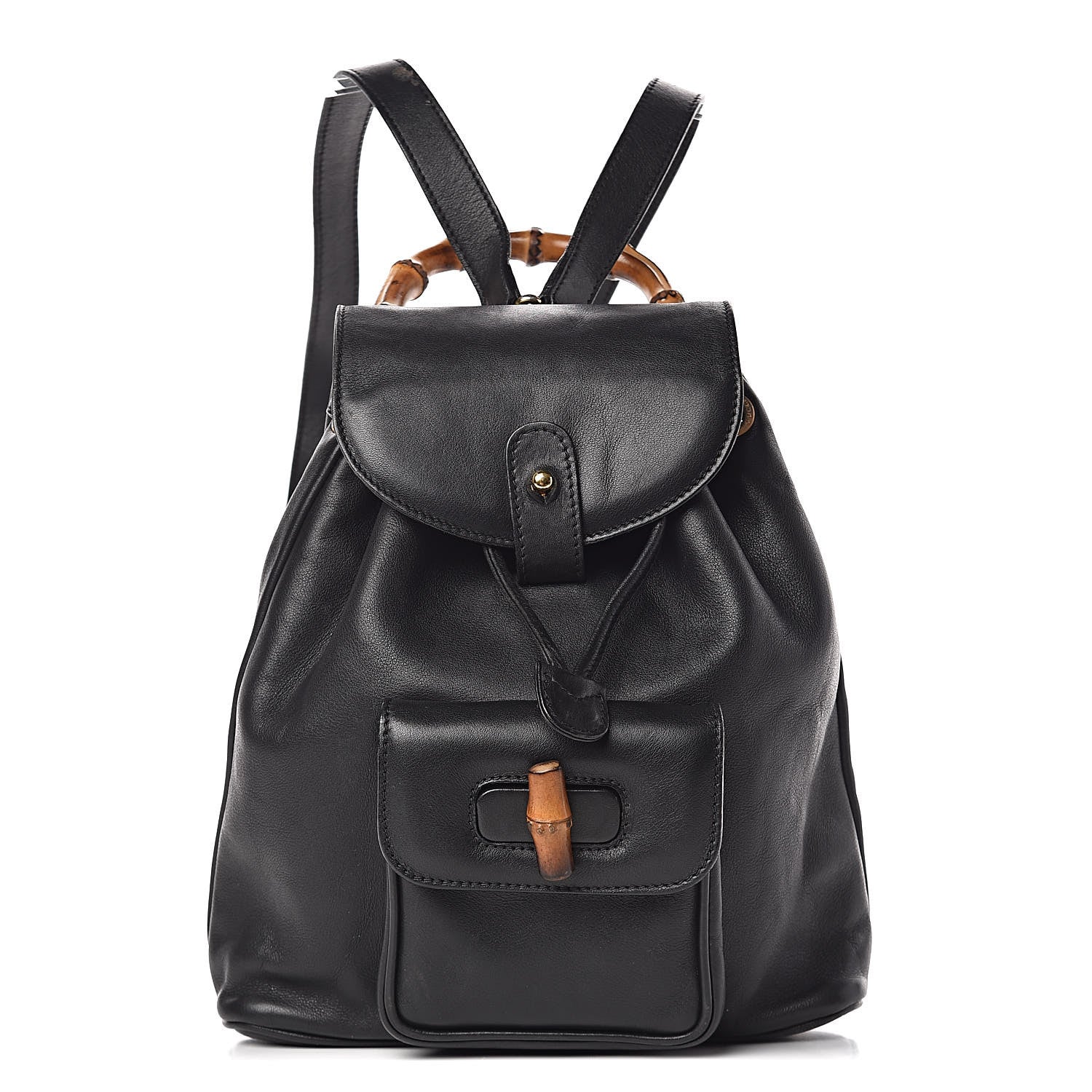Gucci Calfskin Bamboo Backpack Black 1 of 14