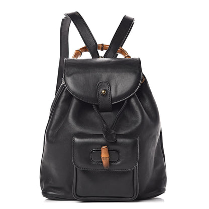 Gucci Calfskin Bamboo Backpack Black 1 of 14