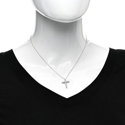 Tiffany Platinum Diamond Medium Cross Pendant Necklace 2 of 4