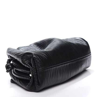 Bottega Veneta Bark Calfskin Embossed The Mini Pouch Clutch Black 3 of 9